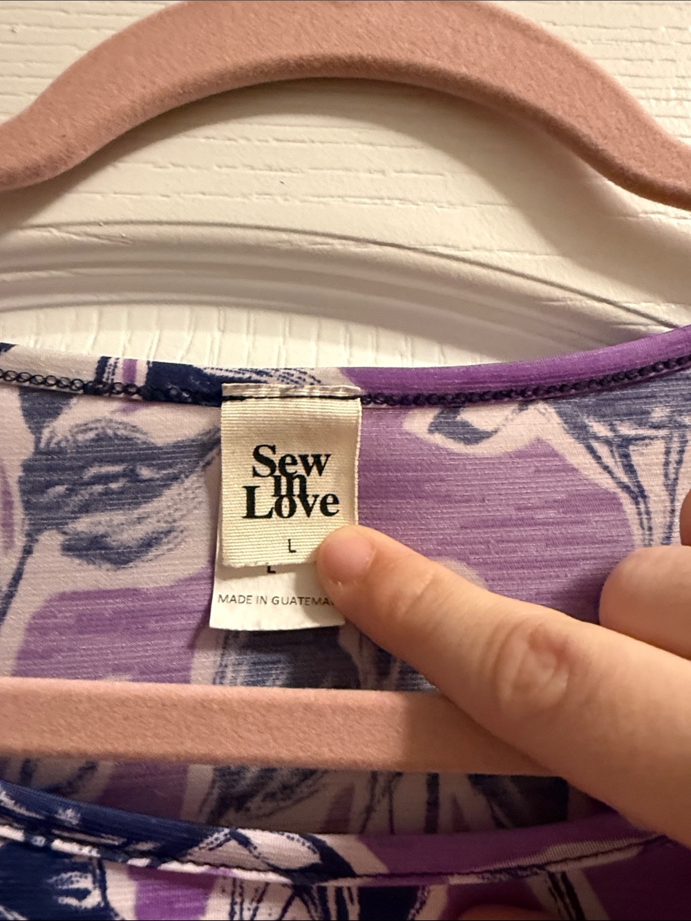 Sew In Love Lavender Purple Floral Short Sleeve Top - Picture 3 of 3